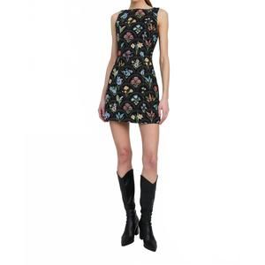 NEW EN SAISON daphne sheath mini dress in black multi
